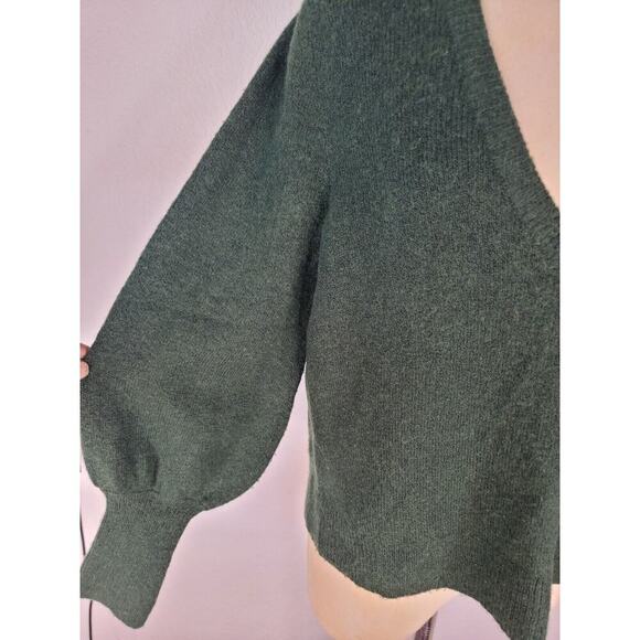 Madewell Sweater Womens Medium Dashwood Ballon Sleeves Green Coziest Yarn K5429 - Picture 4 of 10